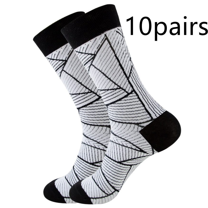 Striped Men's Socks Square Tube Socks Wave Women's Socks