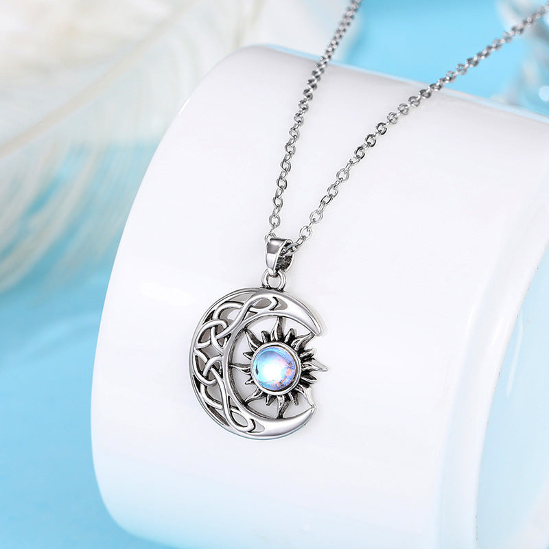 Sun Moon Pendant Neck Accessories Imitation Moonlight Clavicle Chain Men And Women Same Style