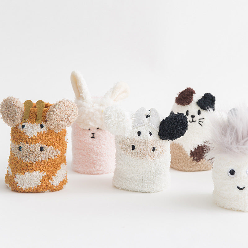 Cute Cartoon Thickened Thermal Home Towel Socks Sleep Floor Socks
