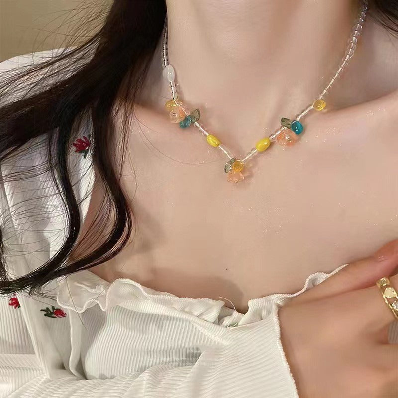Candy Colored Dopamine Necklace Versatile For Women