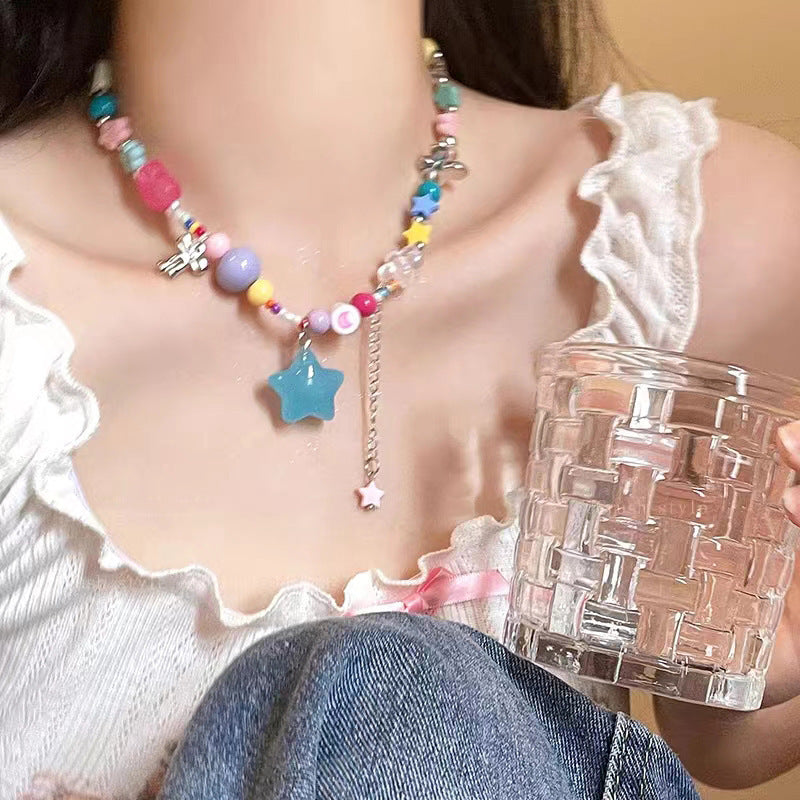 Candy Colored Dopamine Necklace Versatile For Women