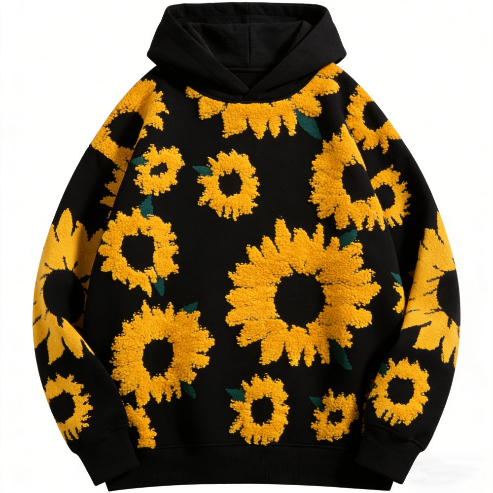 Men's Long Sleeved Printed Hooded Sweatshirt