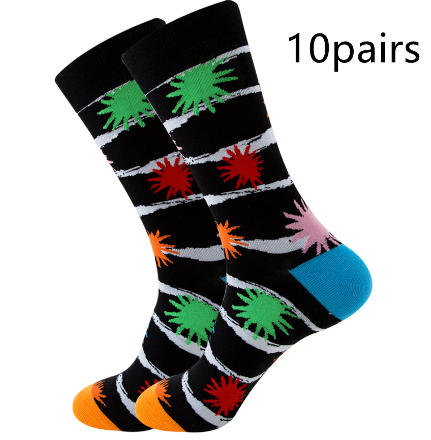 Striped Men's Socks Square Tube Socks Wave Women's Socks