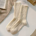 Womens Solid Color Goes With Everything Thick Warm Wool Socks