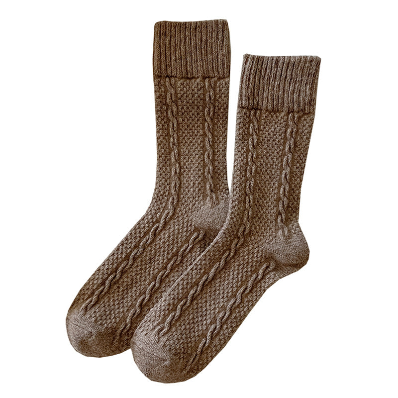 Japanese-style Twisted-knit Solid-color Versatile Basic Ankle Socks