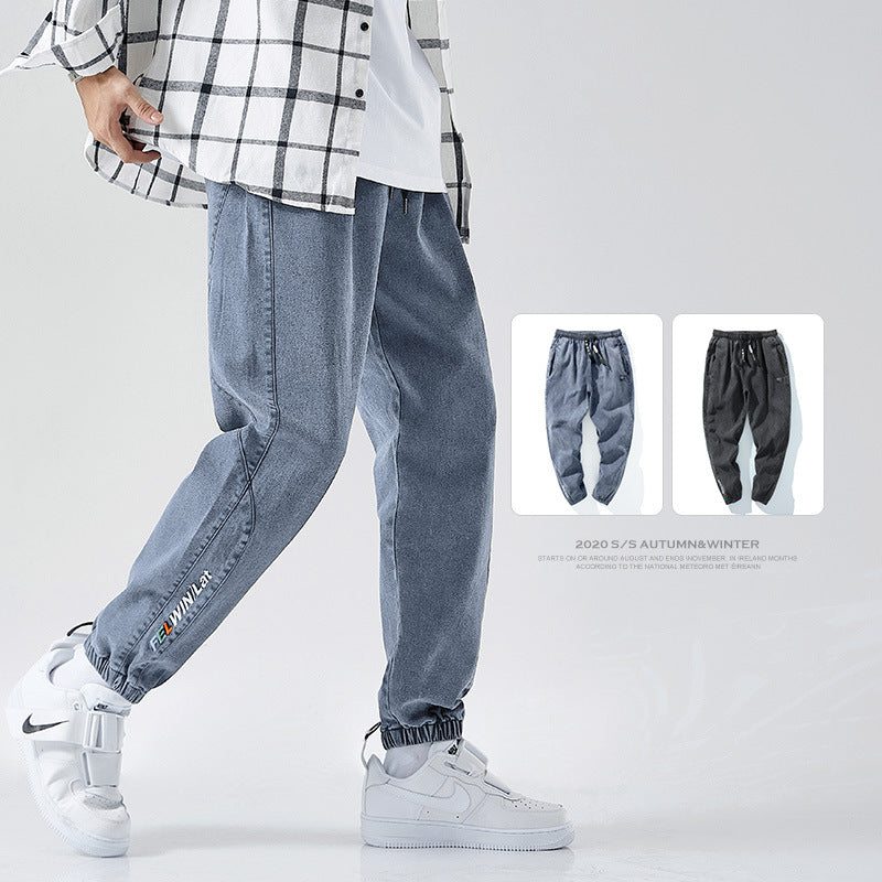 Korean-style Mens Casual Loose-fit Athletic Cargo Pants