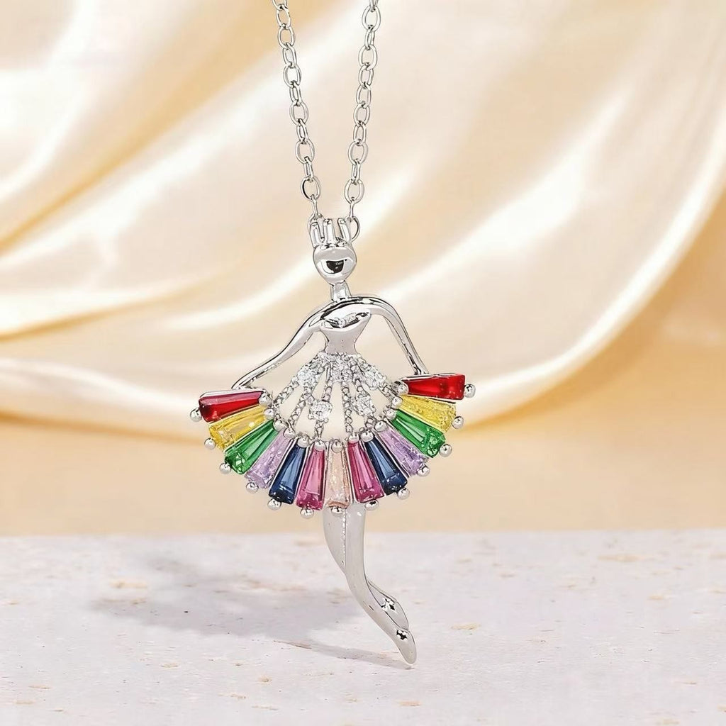 Ballet Girl Full Diamond Gorgeous Necklace