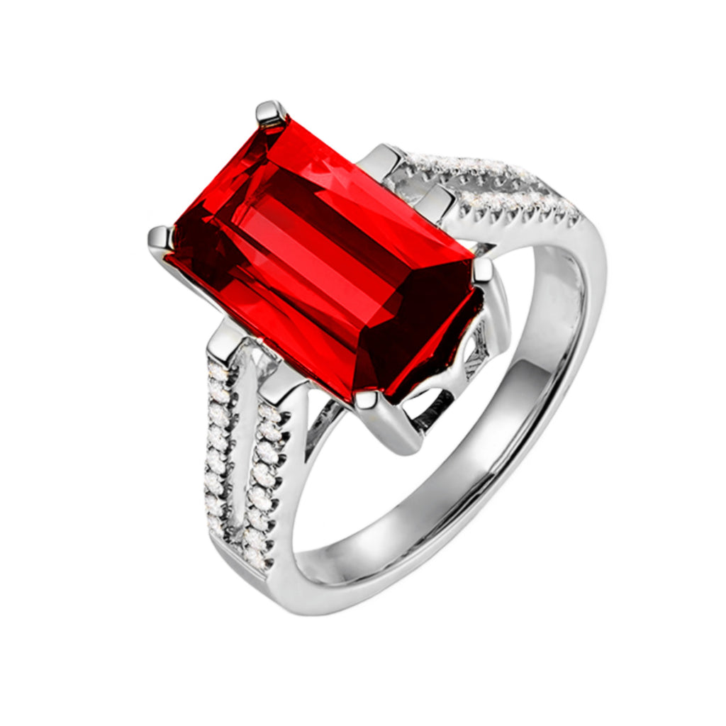 Womens Fashion Adjustable Rectangular Diamond Ring