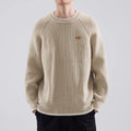 Mens Loose Fit Raglan Knitted Sweater For FallWinter