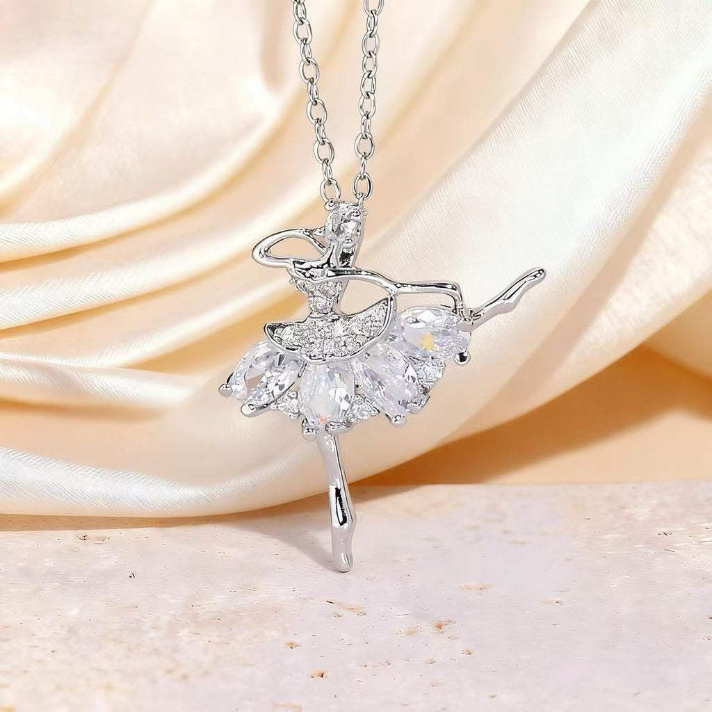 Ballet Girl Full Diamond Gorgeous Necklace