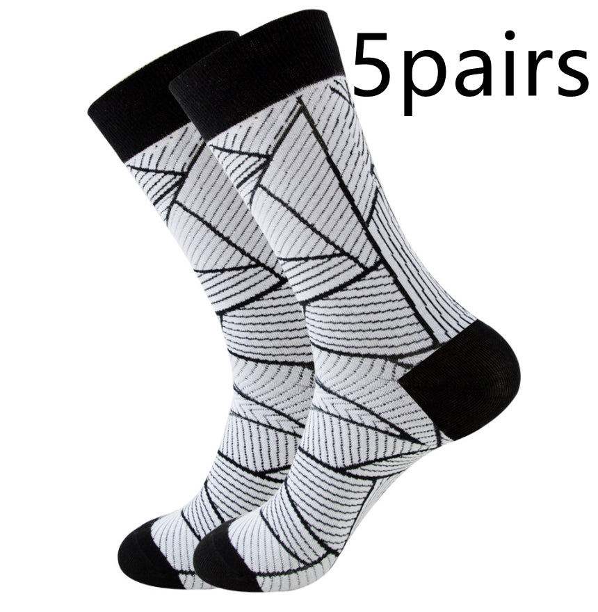 Striped Men's Socks Square Tube Socks Wave Women's Socks