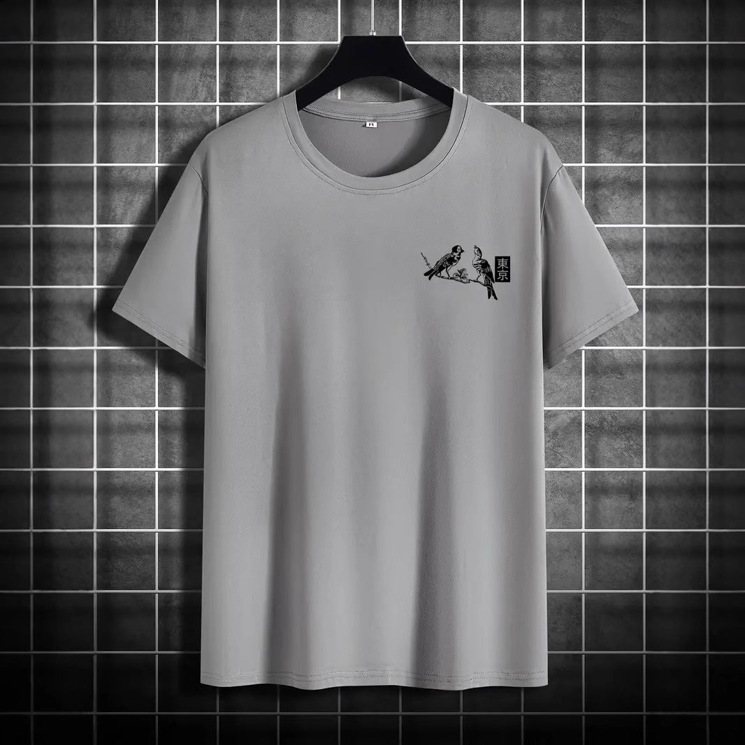 Retro Loose-fit Short-sleeve Printed T-shirt