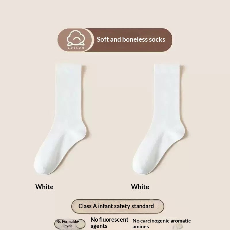Stylish Boneless Postpartum Socks For Women Solid-color Mid-calf Socks