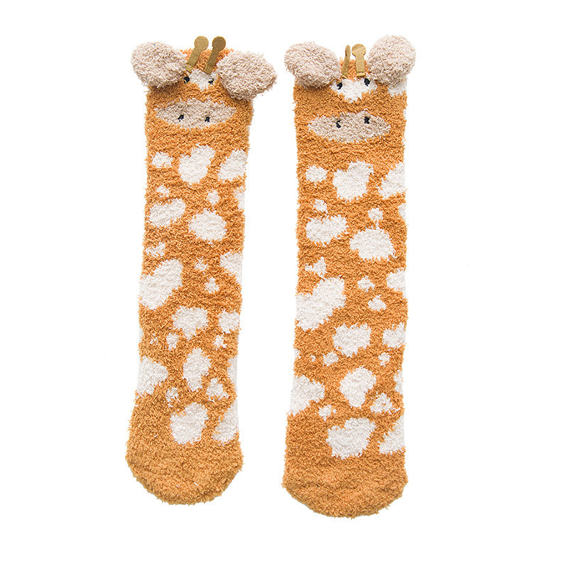 Cute Cartoon Thickened Thermal Home Towel Socks Sleep Floor Socks