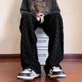 Mens Casual Plus-Size Pants With A Checkerboard Pattern