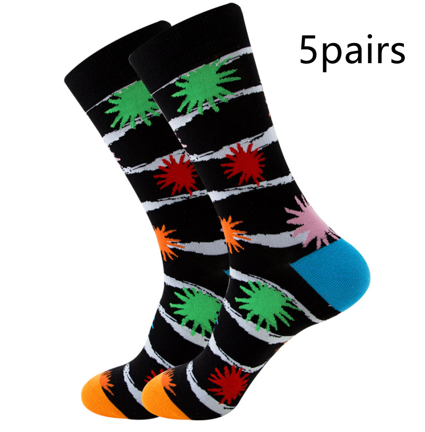 Striped Men's Socks Square Tube Socks Wave Women's Socks