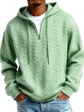 Fashionable Half-zip Hooded Sweatshirt With Long Sleeves