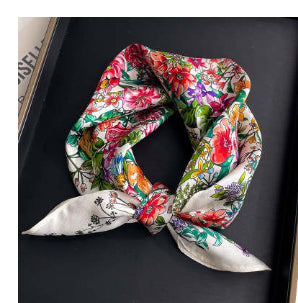 Beige Silk Square Scarf For Womenversatile And Easy To Style