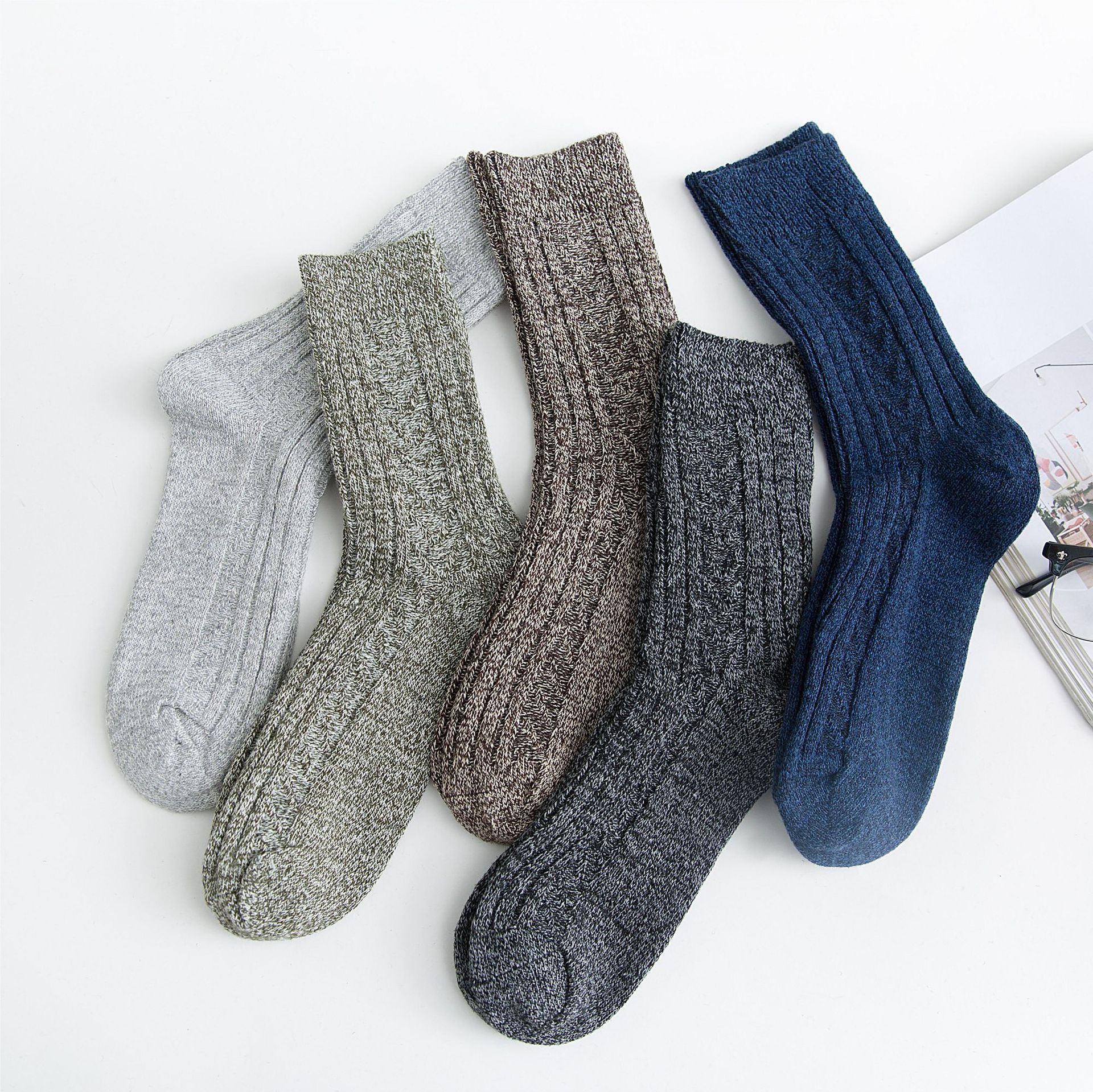 Mens Socks Vintage Ethnic-style Wool Socks For Winter