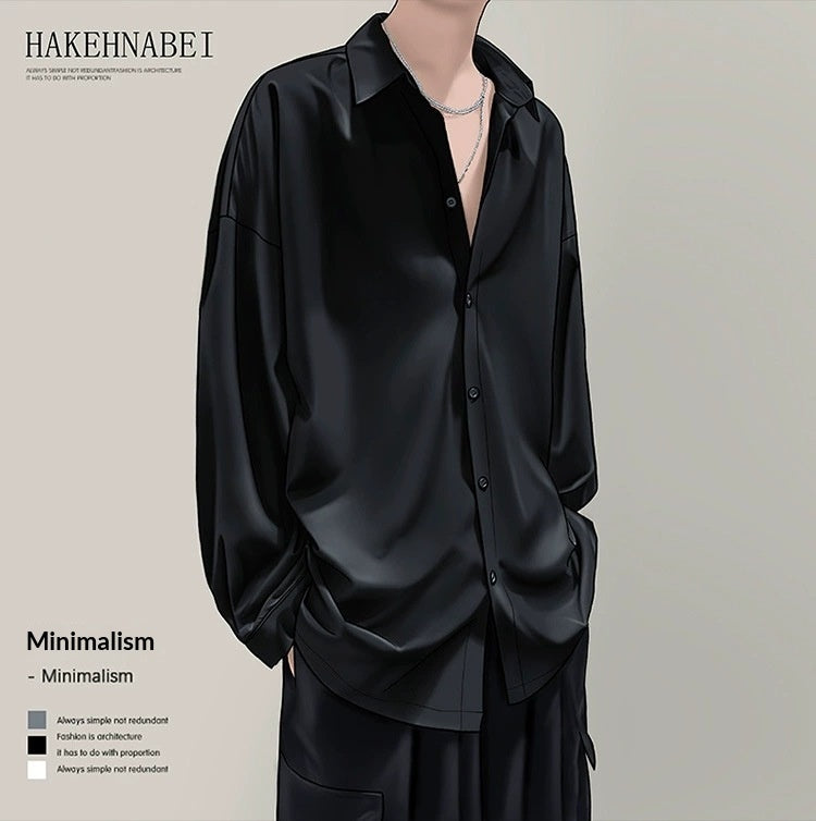 Mens Refined Loose-fit Casual Striped Shirt