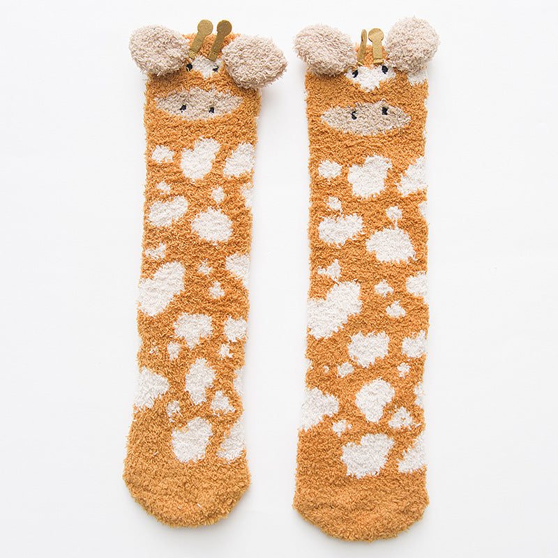 Cute Cartoon Thickened Thermal Home Towel Socks Sleep Floor Socks